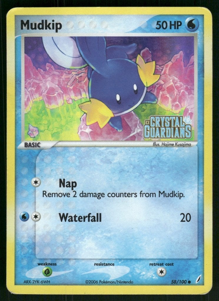 Mudkip 58/100 - Crystal Guardians (Reverse Holo) (EX), Verzenden, Gebruikt