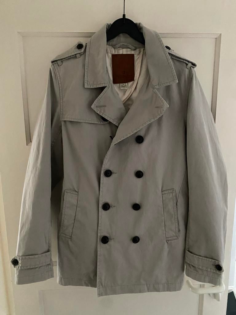 Hele mooie middellange heren trenchcoat, Ophalen of Verzenden, Zo goed als nieuw, Maat 38/40 (M), Beige