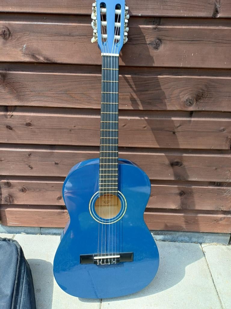 Kindergitaar: Startone merk gitaar met tas - blauw, Ophalen, Gebruikt, Klassieke of Spaanse gitaar, Met koffer
