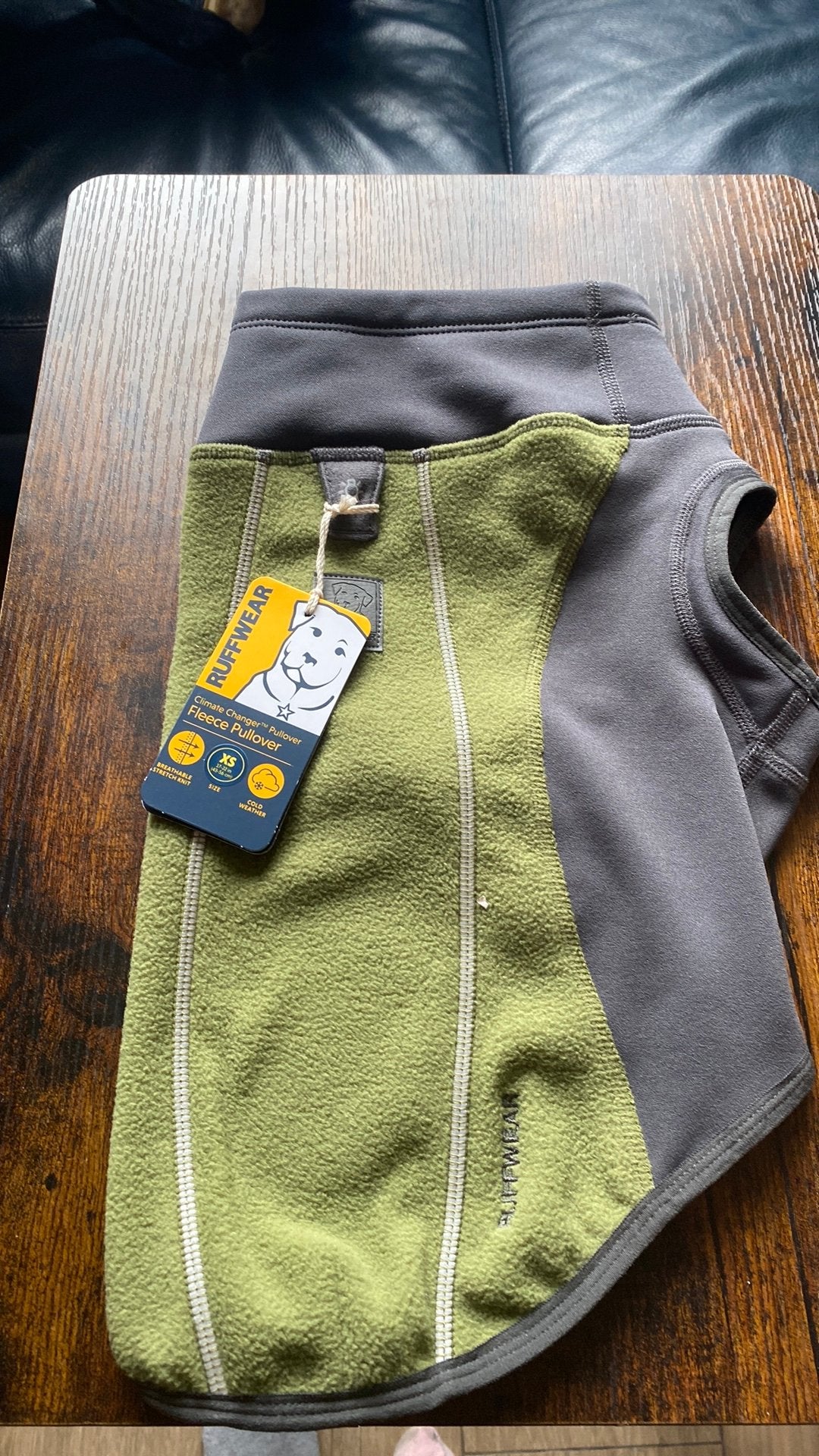 Ruffwear hondenjas fleece maat xs groen, Dieren en Toebehoren, Verzenden, Zo goed als nieuw, Hondenjas