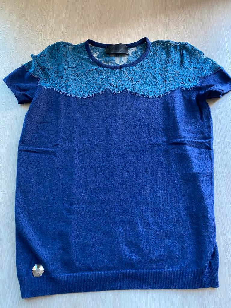 Philipp Plein shirt z.g.a.n. maat 38, Maat 38/40 (M), Blauw, Ophalen of Verzenden, Zo goed als nieuw