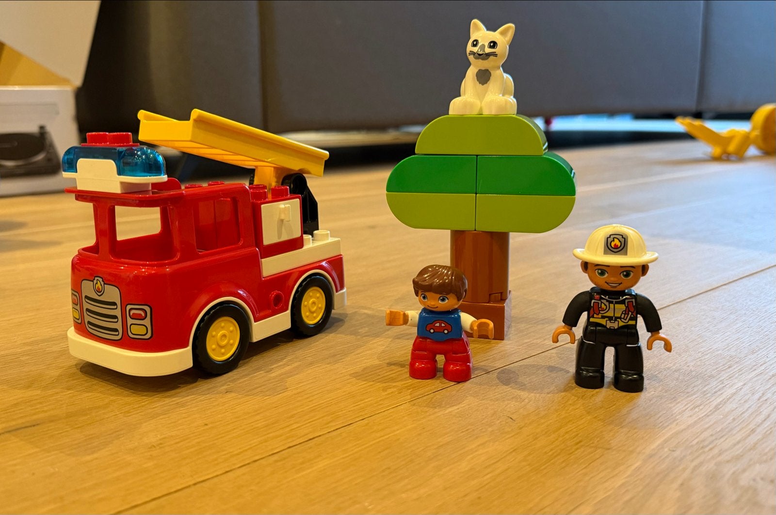 Lego Duplo Brandweerwagen set, Ophalen of Verzenden, Zo goed als nieuw, Compleet, Duplo
