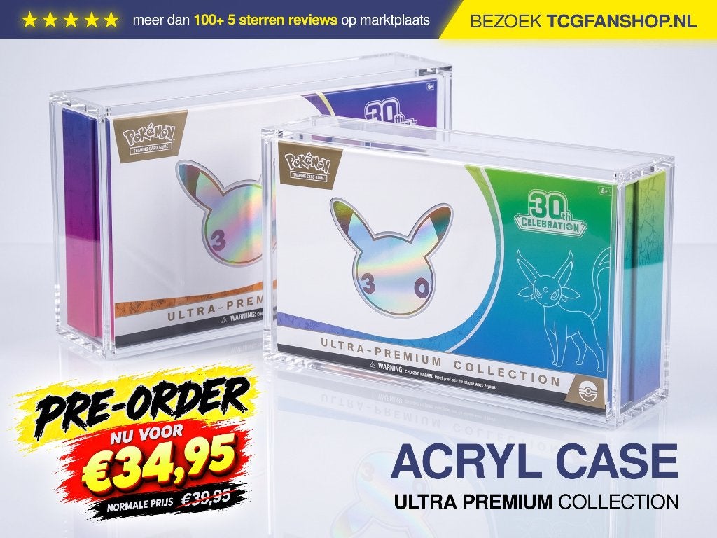 Pokémon 30th Anniversary UPC Acryl Case | PRE-ORDER, Ophalen of Verzenden, Nieuw, Boosterbox, Foil