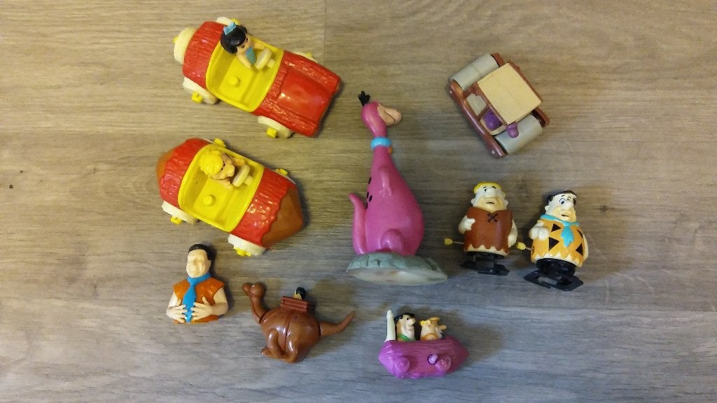 The Flintstones Flinstones Barney Fred vintage figuren set, Verzenden, Overige figuren, Gebruikt, Beeldje of Figuurtje