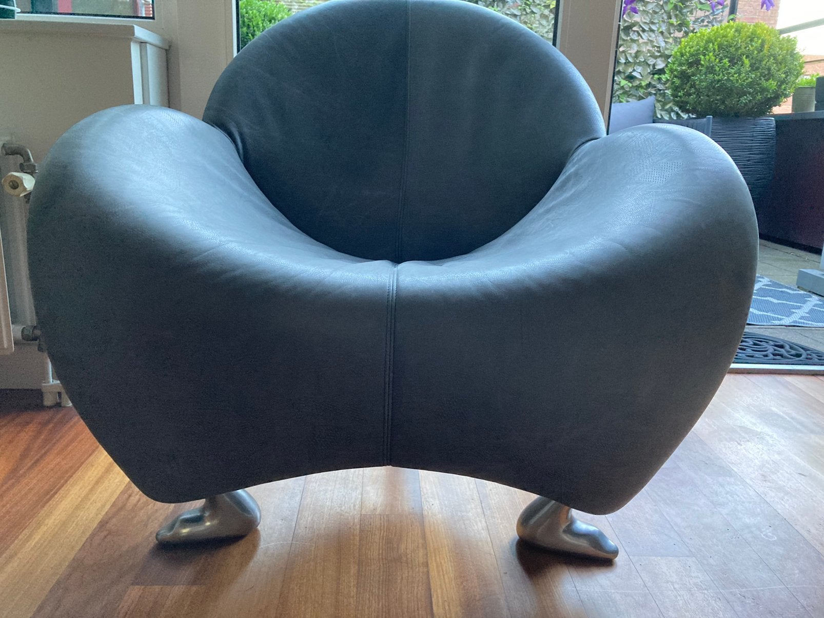 Zwartgrijze papageno stoel Leolux, Ophalen, Gebruikt, Modern Design, 50 tot 75 cm