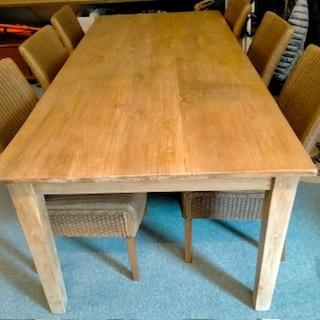 Teaktafel, Ophalen, Teakhout, 200 cm of meer, 50 tot 100 cm