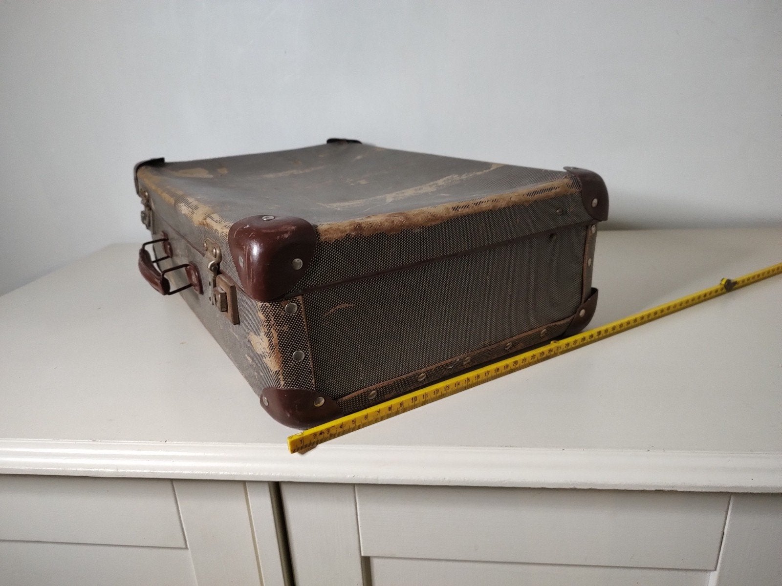 Vintage jaren 40 koffer van geperst karton - K787, Overige materialen, Gebruikt, 50 tot 60 cm, Onbekend