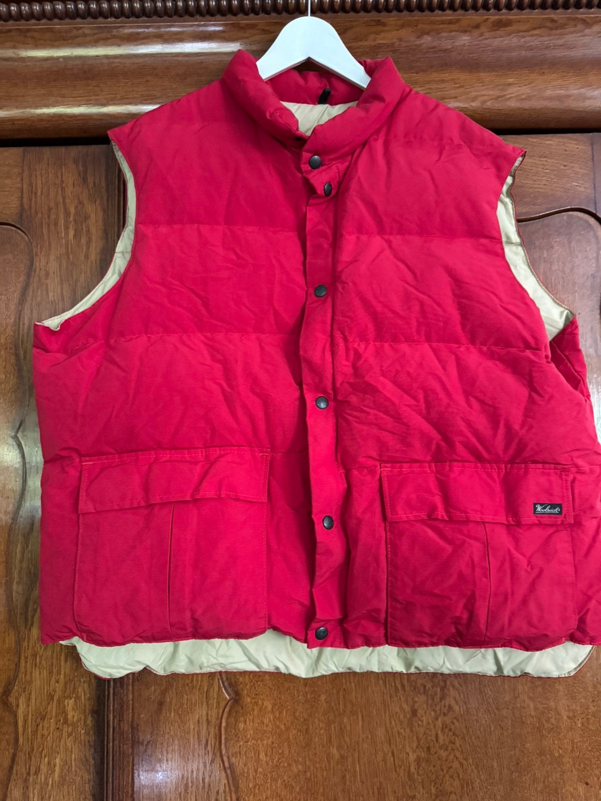 Bodywarmer Woolrich rood XL, Ophalen of Verzenden, Gedragen, Maat 56/58 (XL), Rood