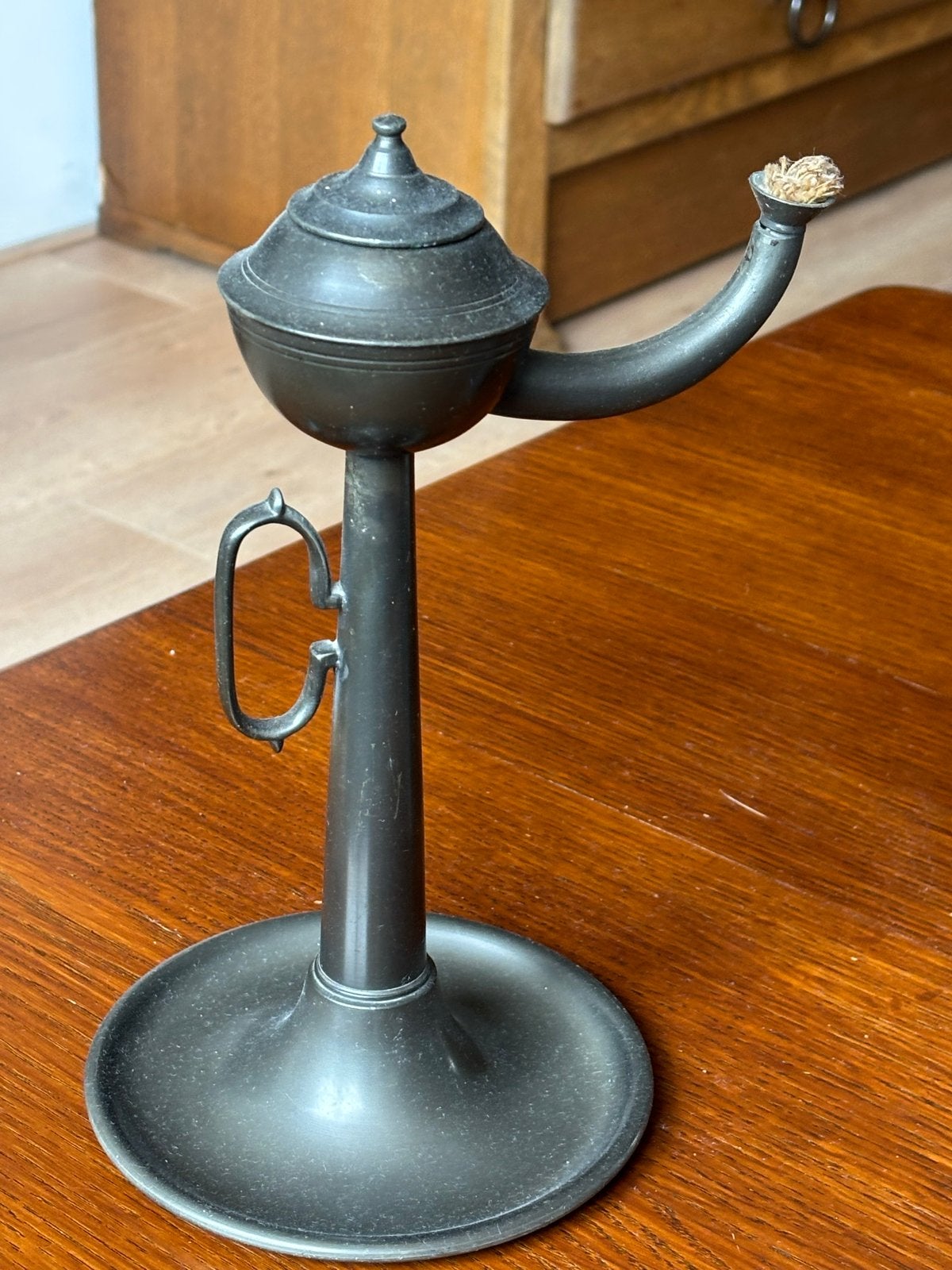 Antieke tinnen kannetjes, olielamp, asbak, fruitschaal, Antiek en Kunst, Ophalen