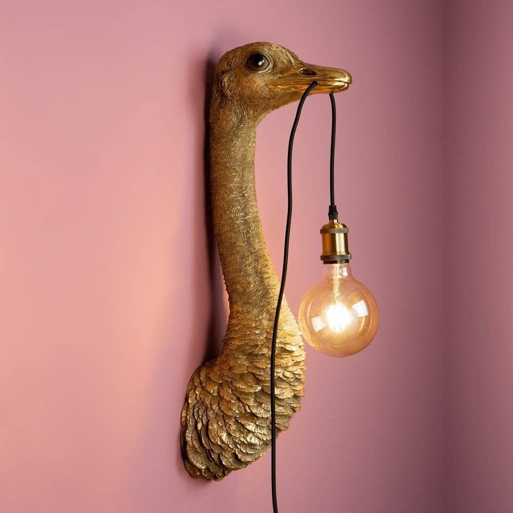 Wandlamp Franz Josef  - Struisvogel  - Nieuw!! Goud ✨️✨️, Huis en Inrichting, Ophalen, Nieuw, Wandlamp