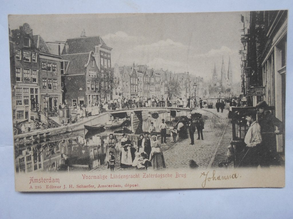 Amsterdam Lindengracht Zaterdagse Brug kaart uit 1902, Ophalen of Verzenden, Voor 1920, Gelopen, Noord-Holland