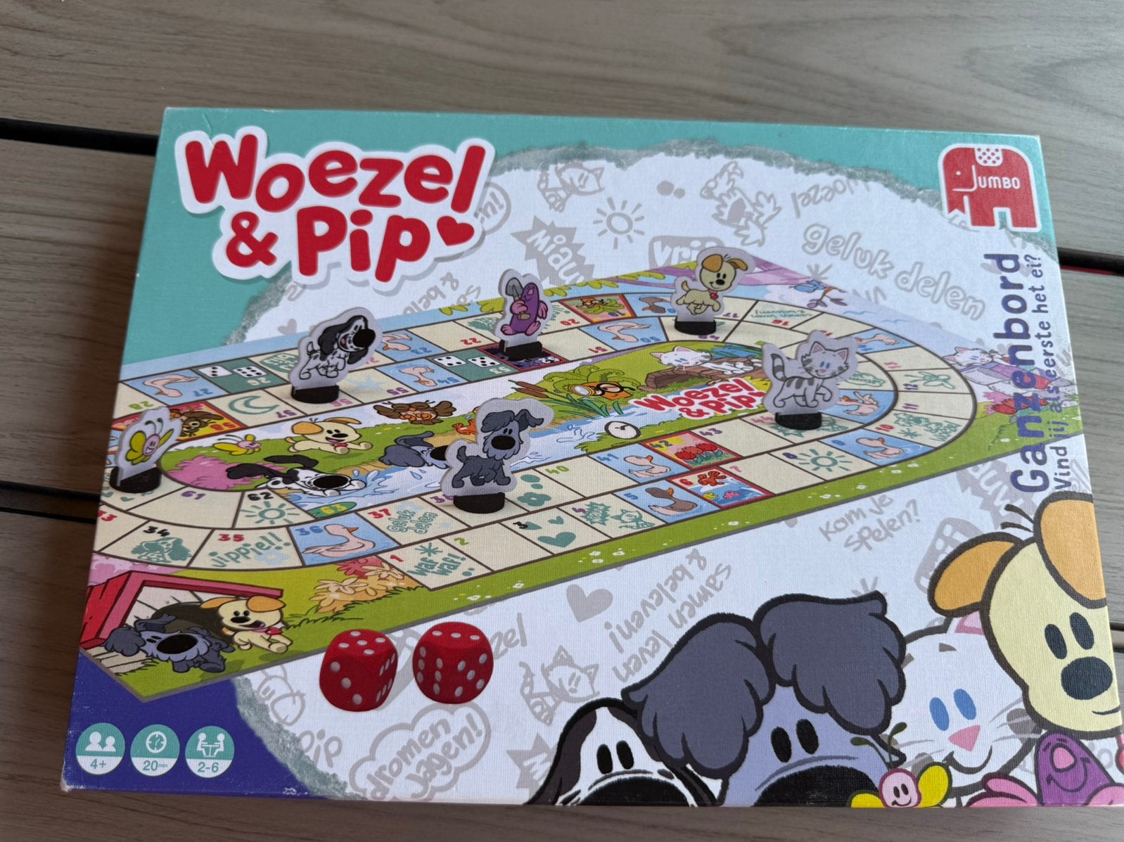 Woezel en Pip ganzenbord., Ophalen, 10 tot 50 stukjes, Zo goed als nieuw