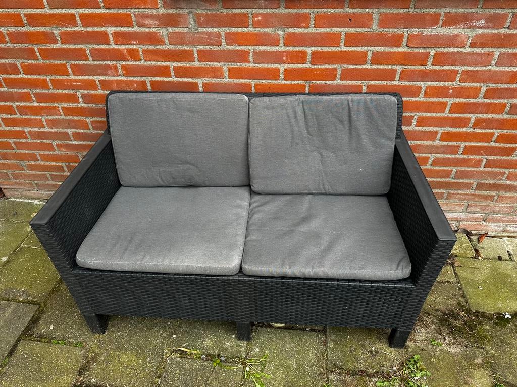 Lounge bankje, 2 zitplaatsen, Kunststof, Ophalen of Verzenden, Zo goed als nieuw