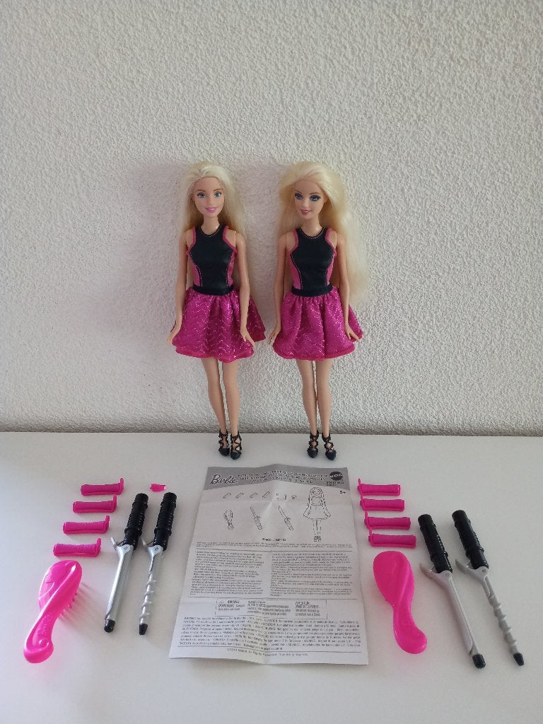 2 Barbie Poppen Endless Curls BMC01, Ophalen of Verzenden, Gebruikt, Barbie