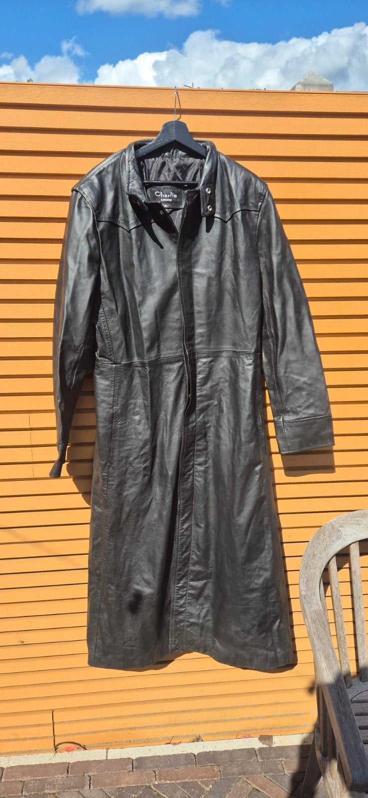 Echt Lederen Lange Jas Gothic Stijl - Charlie London, Kleding | Heren, Ophalen of Verzenden, Zo goed als nieuw, Maat 56/58 (XL)