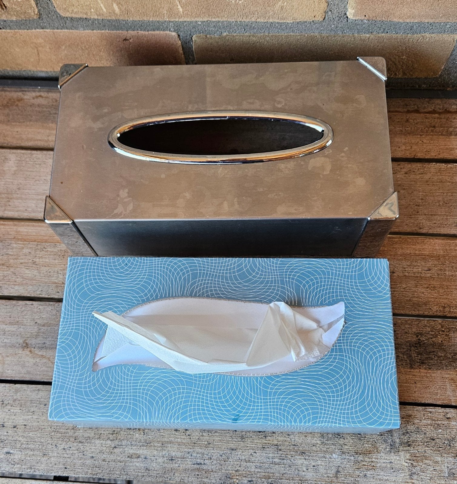 Tissues houder, Overige typen, Ophalen of Verzenden, Zo goed als nieuw, Metaal