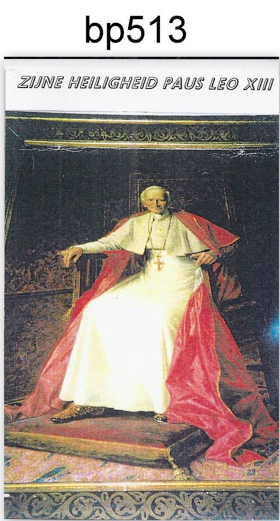 Bp513 prentje van zijne heiligheid paus Leo Xlll, Ophalen of Verzenden, Zo goed als nieuw, Kaart of Prent