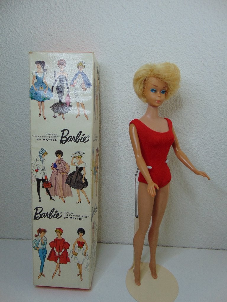 Vintage Barbie blonde Bubble cut met doos, Verzamelen, Poppen, Ophalen of Verzenden, Gebruikt, Pop