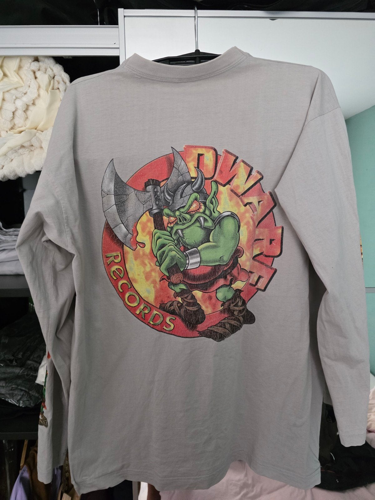 Oldskool Longsleeve Dwarf Records - Maat XL, Ophalen of Verzenden, Gedragen, Maat 56/58 (XL), Overige kleuren