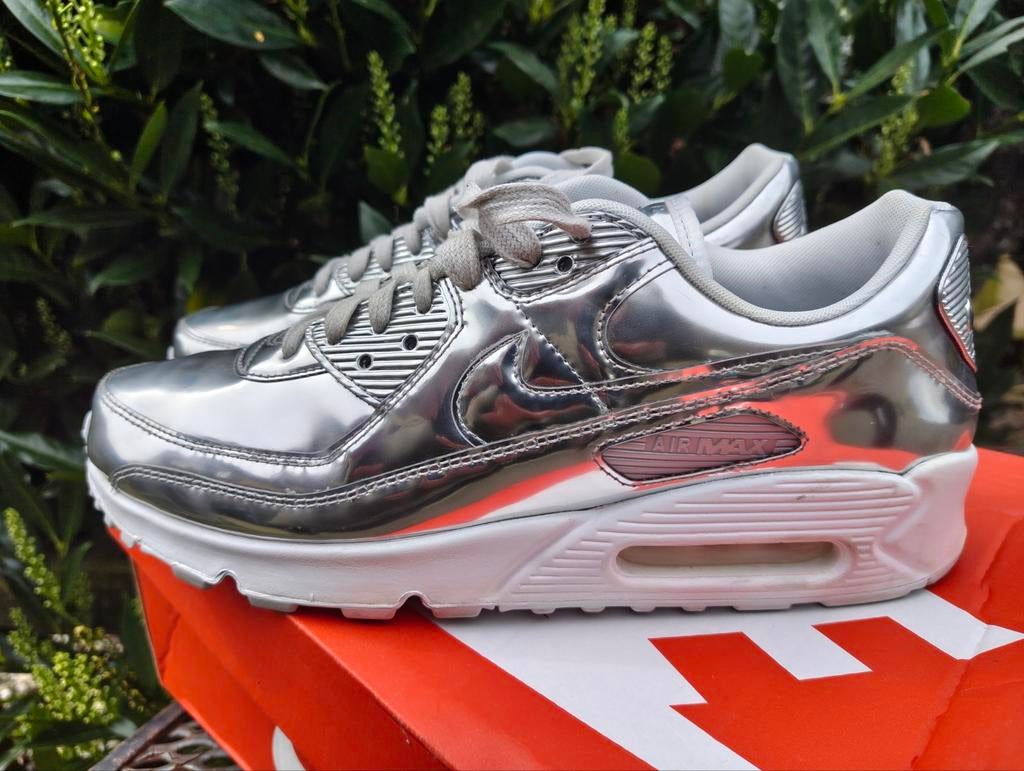 Nike Air Max 90 Metallic Silver Sneakers, Overige kleuren, Nike, Ophalen of Verzenden, Sneakers of Gympen