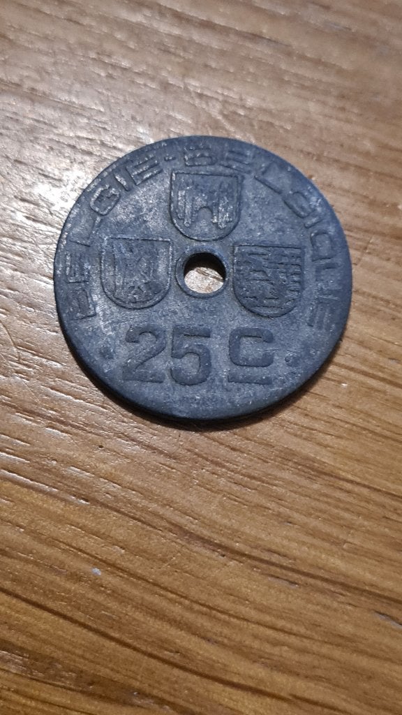 België - 25 Centimes 1942 NL-FR (D2), Verzenden, België, Losse munt