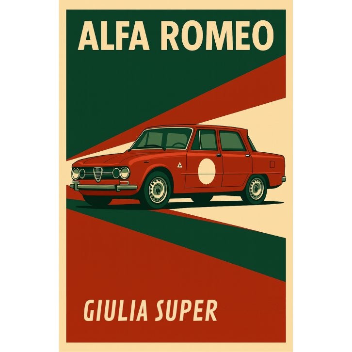 Alfa Romeo Giulia super bord | 20x30, Verzamelen, Merken en Reclamevoorwerpen, Verzenden, Nieuw, Reclamebord
