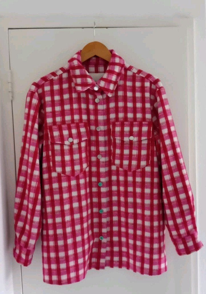 Chacket blouse jas tussenjas ruiten roze rood wit XS/S, Freequent, Ophalen of Verzenden, Zo goed als nieuw, Roze