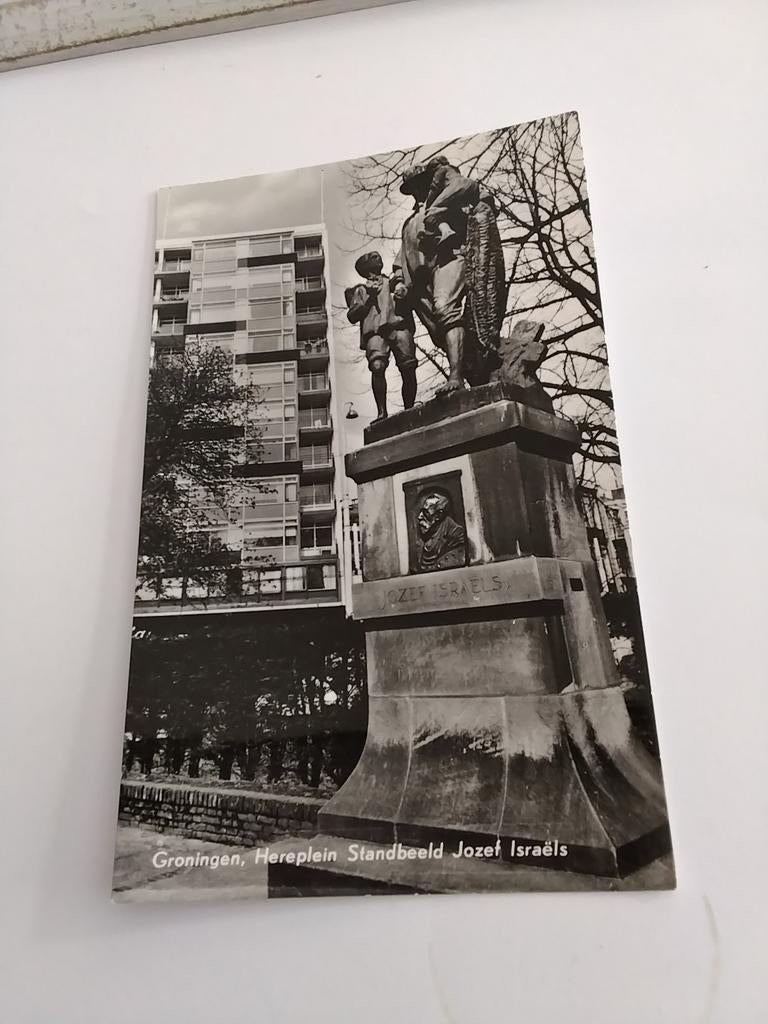 GRONINGEN. HEREPLE8N STANDBEELD JOZEF ISRAELS, Verzamelen, Ansichtkaarten | Nederland, Ophalen of Verzenden, Voor 1920, Groningen