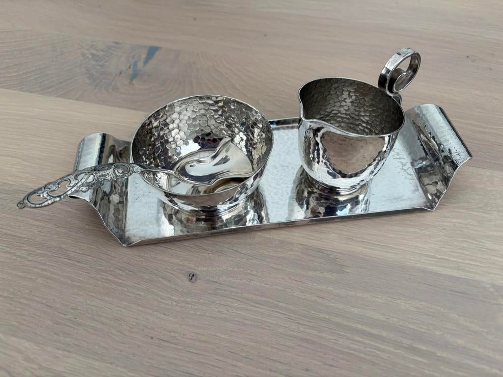 Verzilverd roomstelletje, Antiek en Kunst, Ophalen of Verzenden