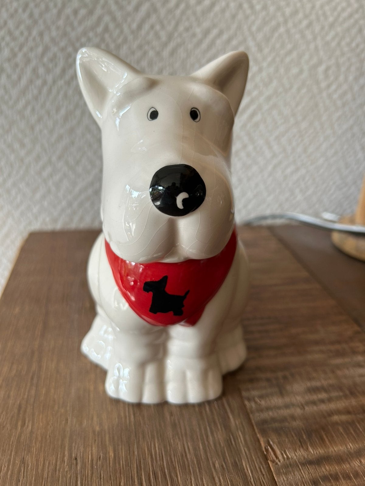 Schotse terrier White Westy Dog - snoepjes pot, Ophalen of Verzenden, Zo goed als nieuw, Hond of Kat, Beeldje of Figuurtje