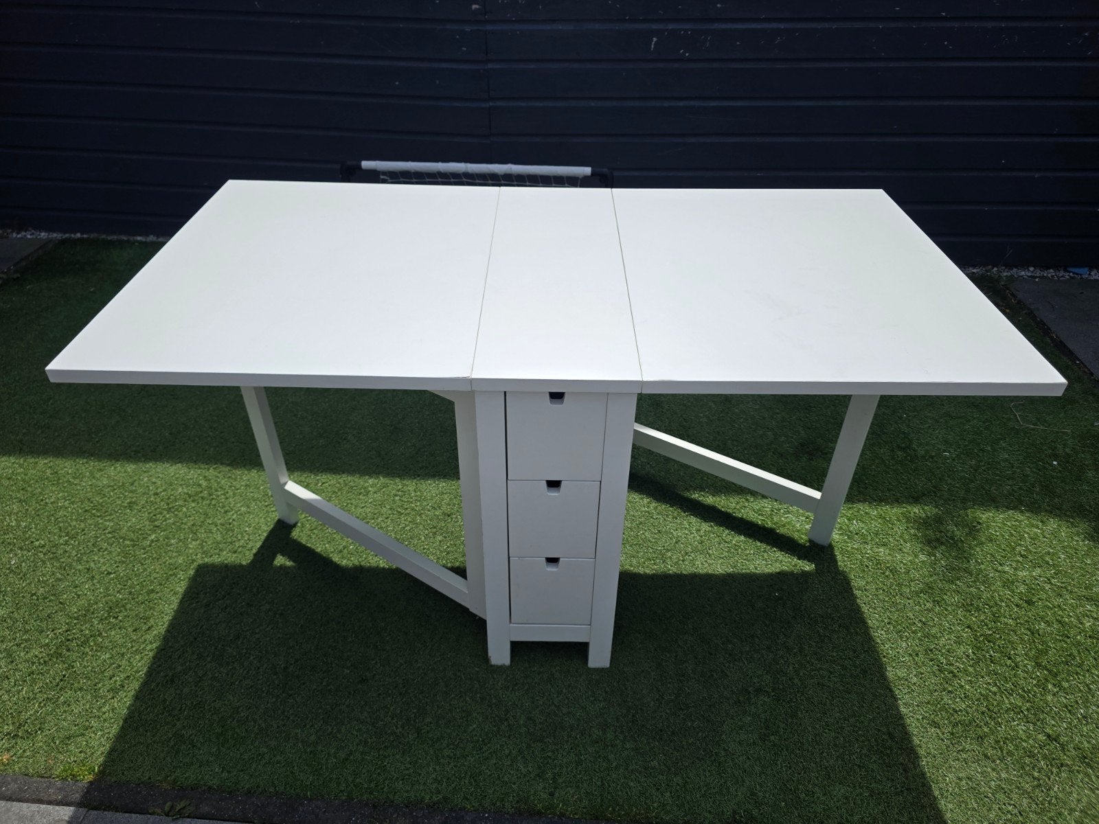 IKEA NORDEN Klaptafel met 3 Laden - Wit - Zeer Nette Staat, Huis en Inrichting, Tafels | Eettafels, Zo goed als nieuw, 50 tot 100 cm