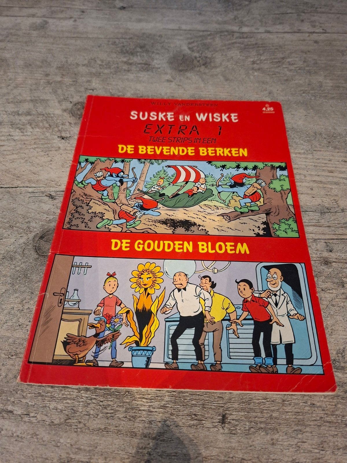 suske en wiske extra 1 de bevende berken de gouden bloem, Gelezen, Willy Vandersteen, Eén stripboek, Ophalen of Verzenden