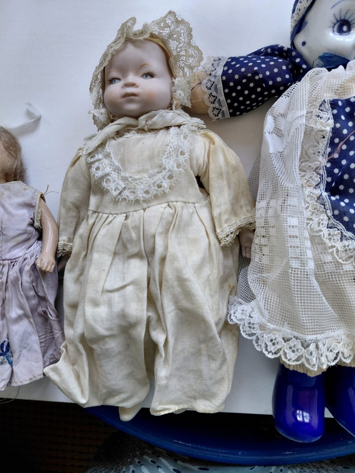 Vintage porseleinen poppen - set van 7, Verzamelen, Poppen, Ophalen of Verzenden, Gebruikt, Pop