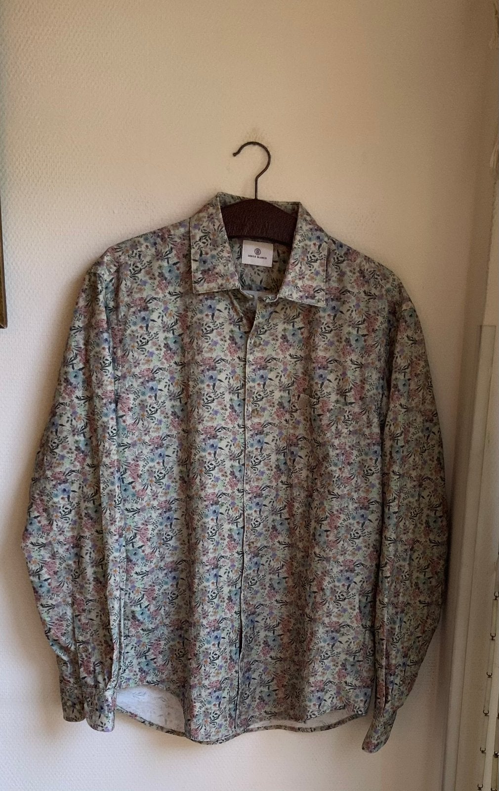 Serge Blanco heren overhemd in een print maat L, Kleding | Heren, Overhemden, Ophalen of Verzenden, Nieuw, Halswijdte 39/40 (M)