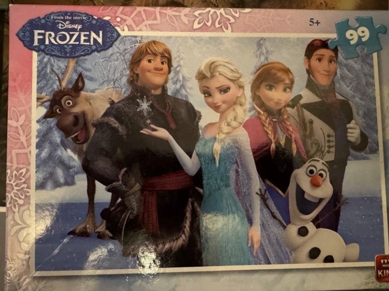 Frozen puzzels allemaal compleet, Verzenden, Meer dan 50 stukjes, Gebruikt, 4 tot 6 jaar