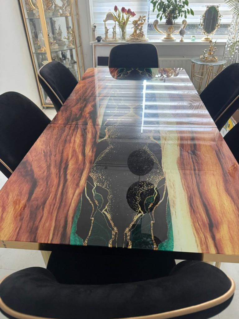 Eettafel met 6 stoelen, Huis en Inrichting, Tafels | Eettafels, Ophalen, 50 tot 100 cm, Vijf personen of meer, 150 tot 200 cm