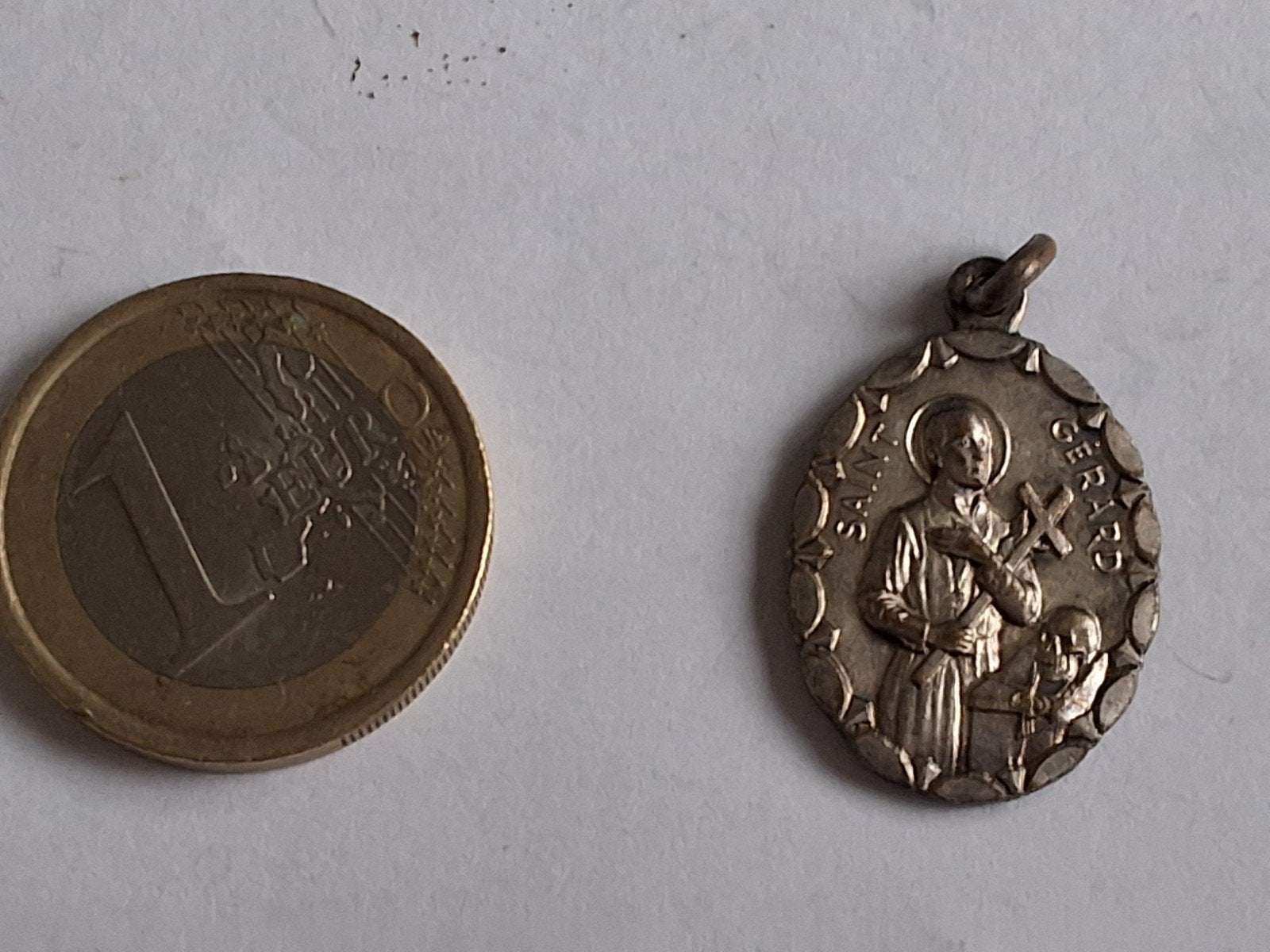 Antieke medaille St. Gerard & Maria Altijddurende bijstand, Ophalen of Verzenden