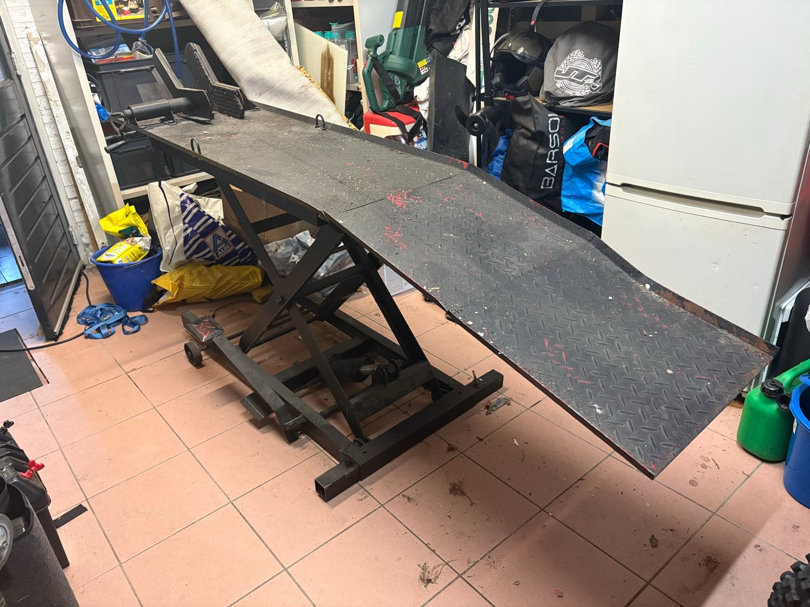 Robuuste motorfiets hefbrug scooter krik werkbank, Auto diversen, Autogereedschap, Ophalen, Gebruikt