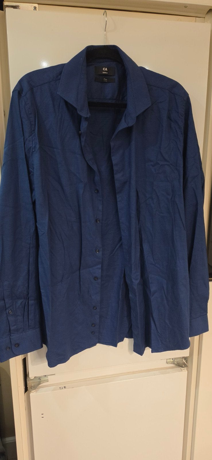C&A Slim Fit Flex overhemd - Blauw - Maat M, Kleding | Heren, Overhemden, Blauw, Zo goed als nieuw, Halswijdte 39/40 (M), C&A