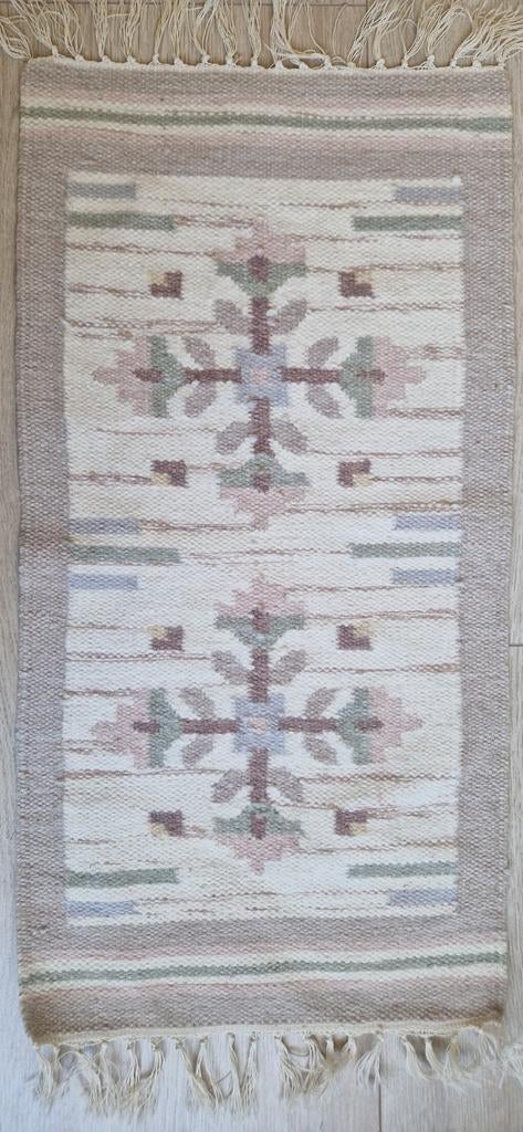 Vintage kleine Zweedse rollakan wol kelim, Antiek en Kunst, Ophalen of Verzenden