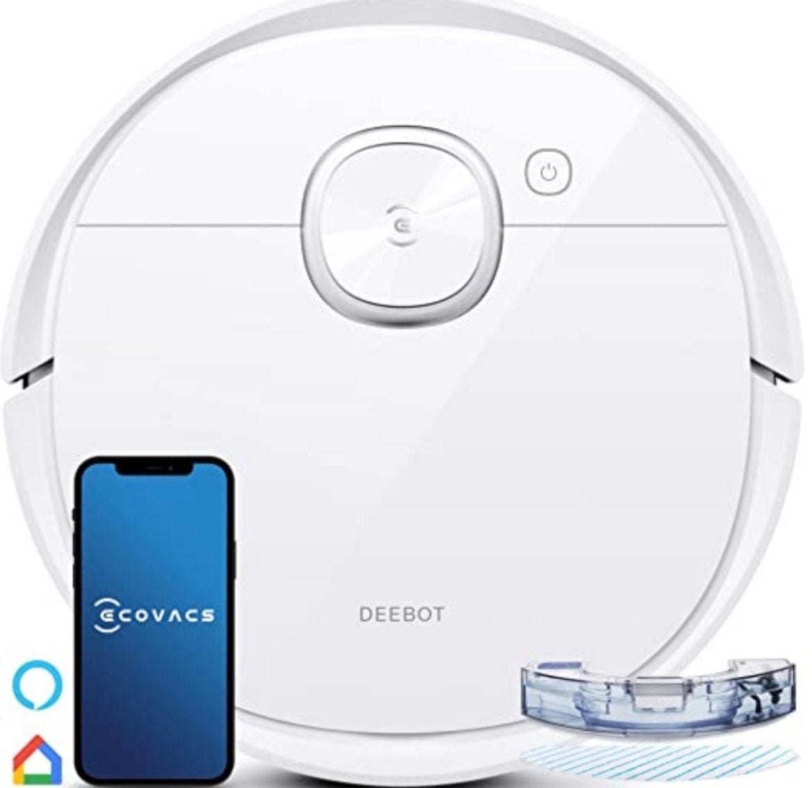 Zeer goede robotstofzuiger Ecovacs Deebot T9 en dweilfunctie, Ophalen, Robotstofzuiger, Bedienbaar via app, Minder dan 1200 watt