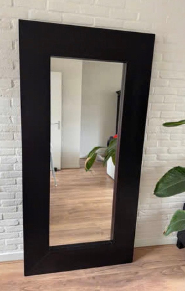 IKEA Mongstad spiegel - Zwart, Huis en Inrichting, Ophalen, Gebruikt, 75 tot 100 cm, 150 tot 200 cm