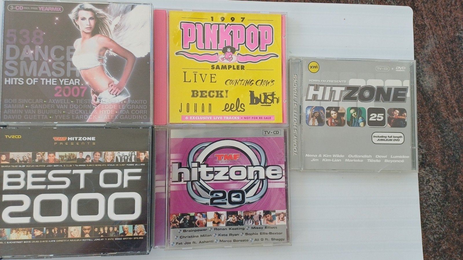 5 div. CD's: Dance Smash, Pinkpop, Hitzone en Best of 2000, Ophalen of Verzenden