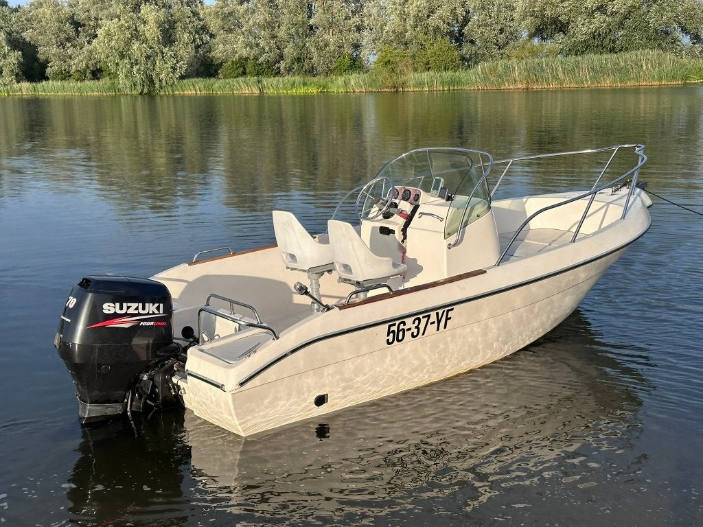 Consoleboot Suzuki 70 PK 4-takt + kanteltrailer Speedboot, Watersport en Boten, Overige merken, Gebruikt, 70 pk, 5 m