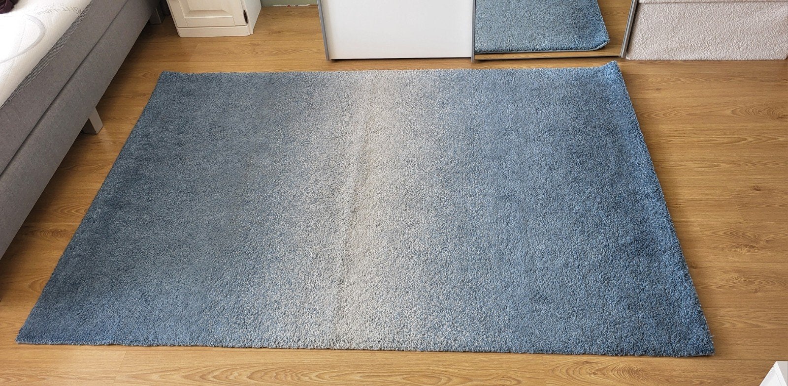 Blauw-wit vloerkleed met kleurverloop, Ophalen, Gebruikt, Modern, Ombre, Blauw