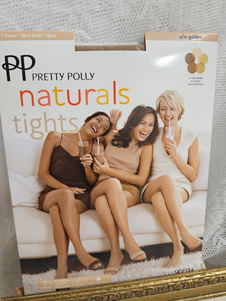 Zomerse Pretty Polly 7den panty Golden S/M, PP, PP, Verzenden, Beige