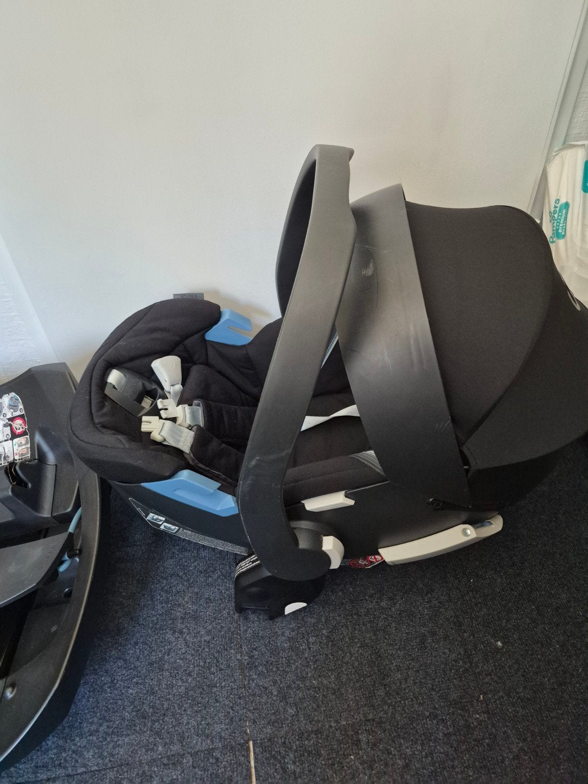 Cybex Aton 5 autostoel met base - 0-13 kg, Gebruikt, Isofix, 0 t/m 13 kg, Ophalen