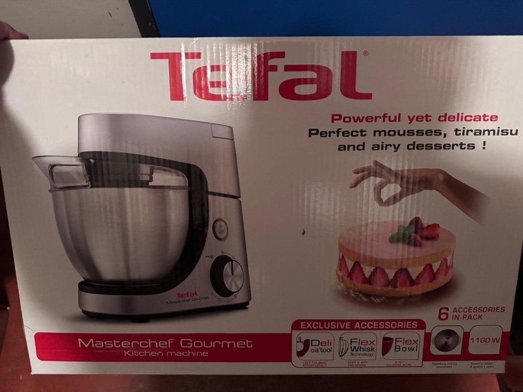 Nieuwe Tefal Masterchef Gourmet QB538D keukenmachine, 4 liter of meer, Ophalen, Nieuw, 3 snelheden of meer
