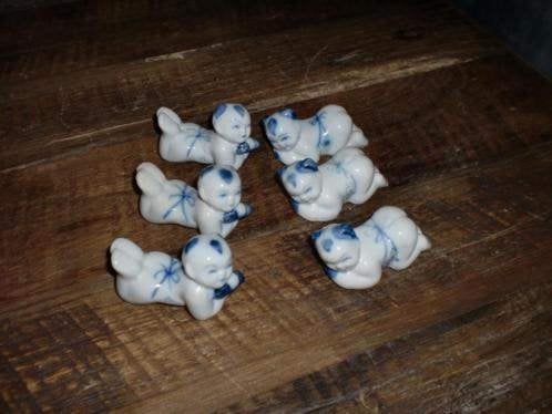 6 Chinese Stokjesleggers ~ Oud CHINEES Blauw / Wit PORSELEIN, Ophalen of Verzenden