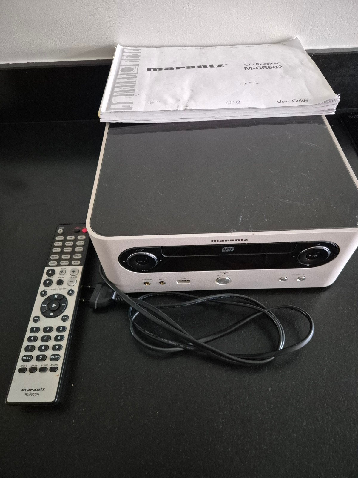 Marantz M-CR502 CD Receiver met afstandsbediening, Ophalen of Verzenden, Gebruikt, Tuner of Radio, Microset